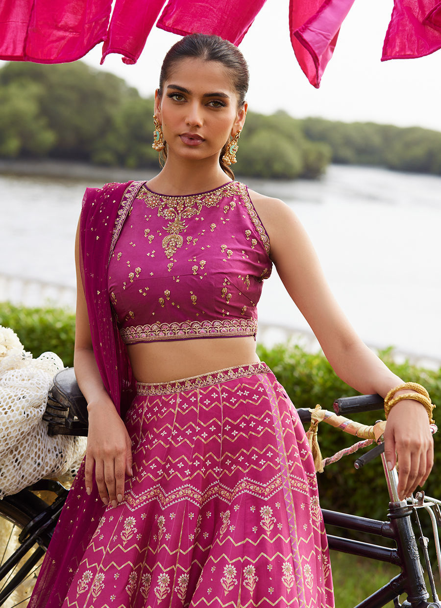 Farah Talib Aziz | Mayna Festive Luxe Pret | Orchid Lehnga Choli