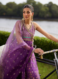 Farah Talib Aziz | Mayna Festive Luxe Pret | Aurora Aubergine Kalidaar And Dupatta