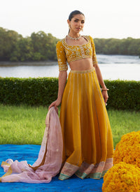 Zard Lengha Choli – authentic Pakistani formal dress from the Farah Talib Aziz Mayna Festive Luxe Pret collection for women in the UK