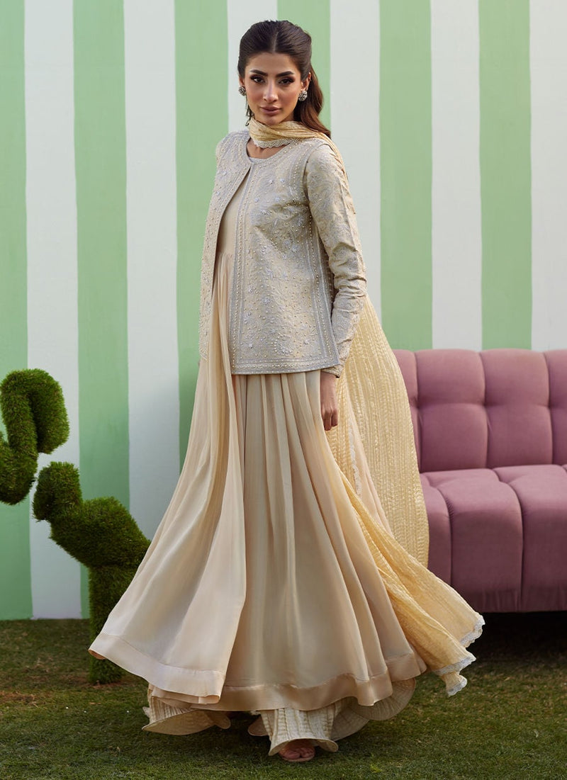 Farah Talib Aziz | Luna Eid 26 | Luma Kalidaar With Dupatta And Pants - Designer Dress - Type : Ladies Clothes - Available at Libayah - 100% Original