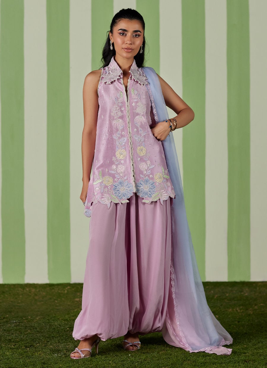 Farah Talib Aziz | Luna Eid 26 | Deeba Jacket with Dupatta - Designer Dress - Type : Ladies Clothes - Available at Libayah - 100% Original