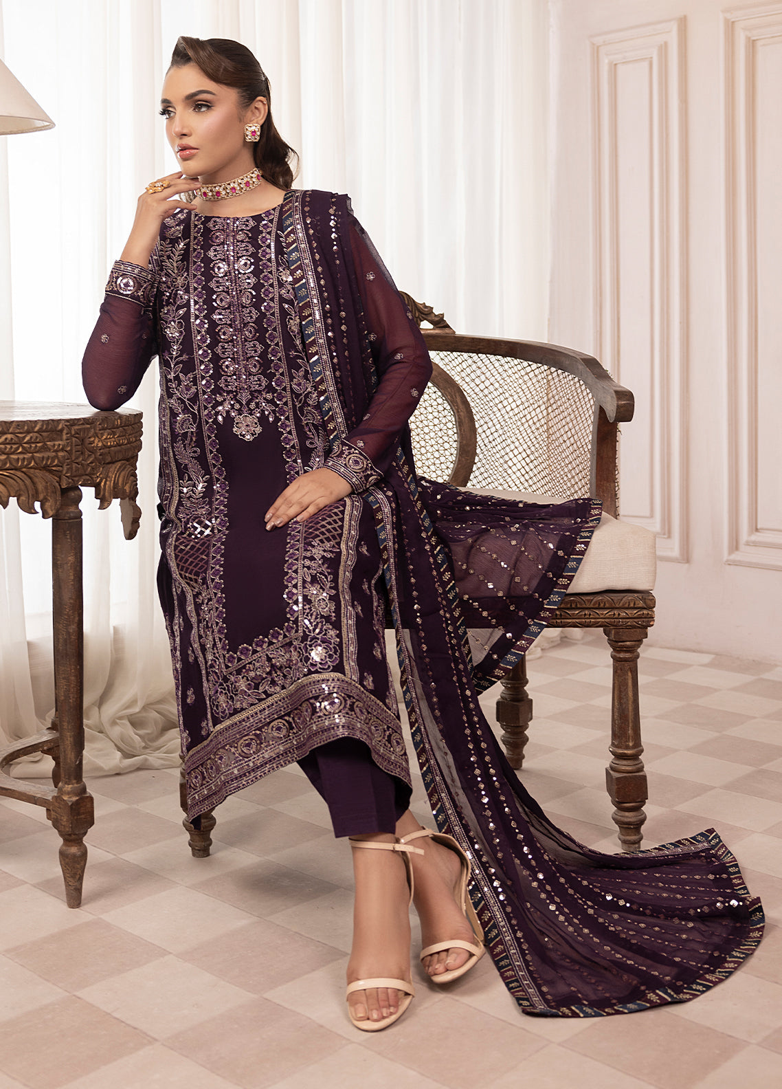 Sahane | Elyssa Festive Chiffon | CT-19006 Mure - ELYSSA by Sahane - Designer Dress - Type: Ladies Clothes - Available at Libayah - 100% Original