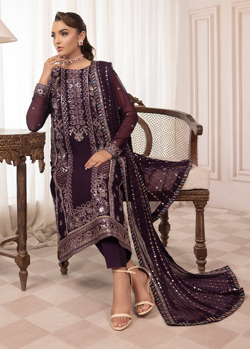 Sahane | Elyssa Festive Chiffon | CT-19006 Mure - ELYSSA by Sahane - Designer Dress - Type: Ladies Clothes - Available at Libayah - 100% Original
