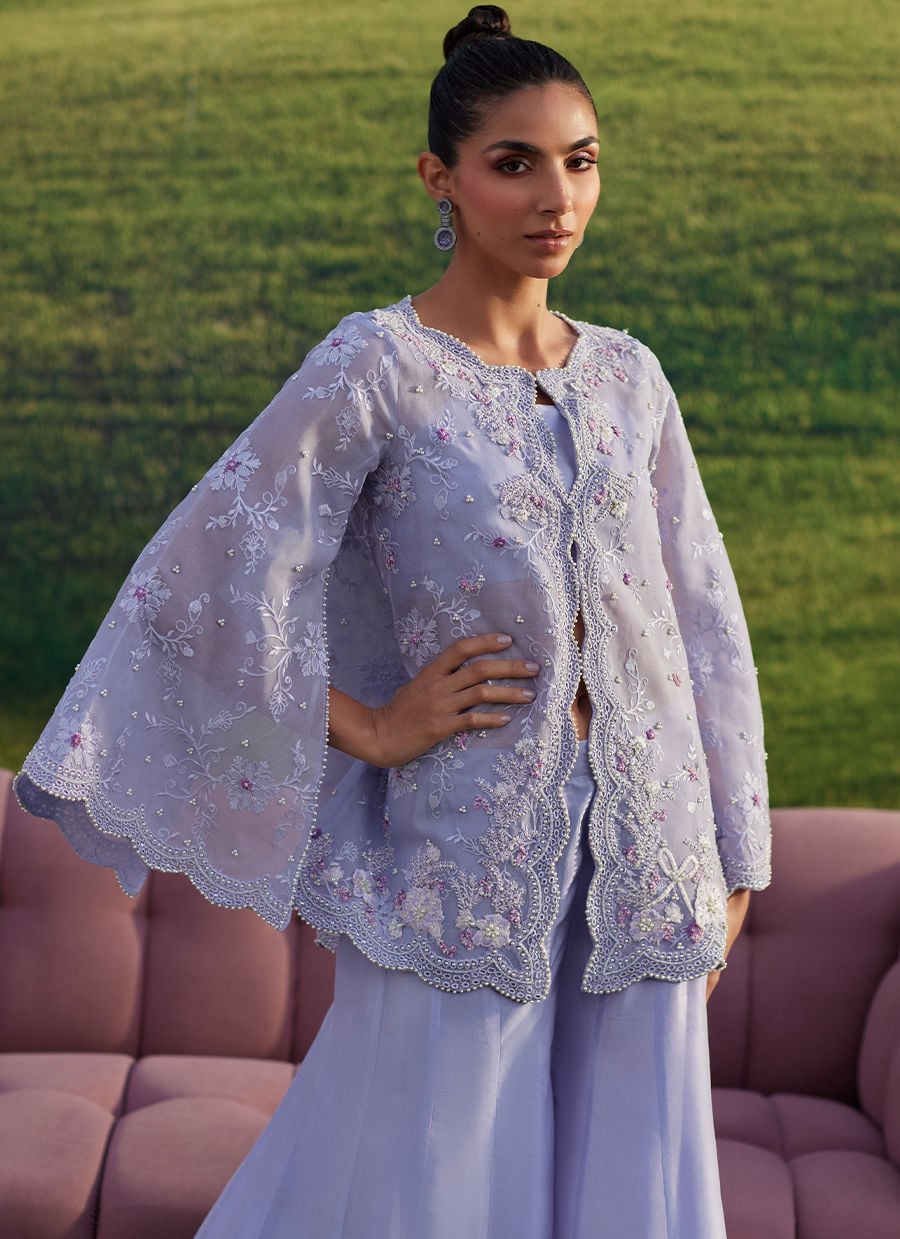 Farah Talib Aziz | Luna Eid 26 | Lilac Haze Jacket - Designer Dress - Type : Ladies Clothes - Available at Libayah - 100% Original