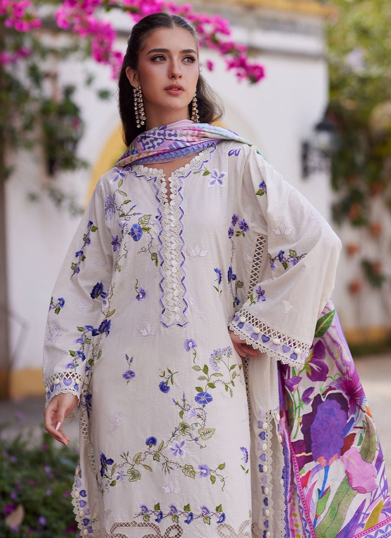 Farah Talib Aziz | Luxury Lawn 26 | Evita Ivory by Farah Talib Aziz - Designer Dress  - Type : Ladies Clothes - Available at Libayah - 100% Original 