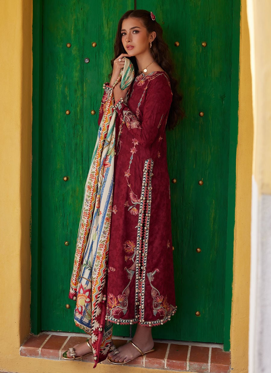Farah Talib Aziz | Luxury Lawn 26 | Sofia Scarlet by Farah Talib Aziz - Designer Dress  - Type : Ladies Clothes - Available at Libayah - 100% Original 
