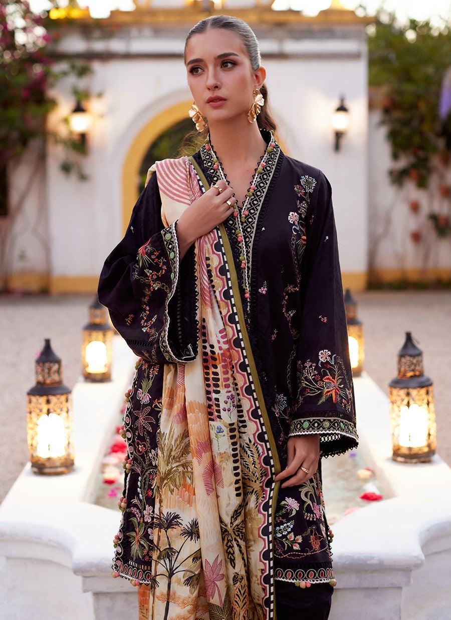 Farah Talib Aziz | Luxury Lawn 26 | Blanca Black by Farah Talib Aziz - Designer Dress  - Type : Ladies Clothes - Available at Libayah - 100% Original 
