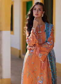Farah Talib Aziz | Luxury Lawn 26 | Lucia Burnt Orange by Farah Talib Aziz - Designer Dress  - Type : Ladies Clothes - Available at Libayah - 100% Original 