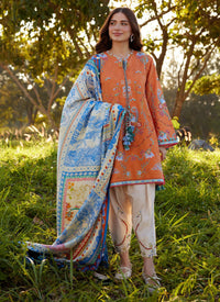 Farah Talib Aziz | Luxury Lawn 26 | Lucia Burnt Orange by Farah Talib Aziz - Designer Dress  - Type : Ladies Clothes - Available at Libayah - 100% Original 
