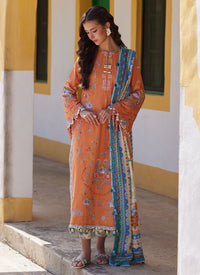 Farah Talib Aziz | Luxury Lawn 26 | Lucia Burnt Orange by Farah Talib Aziz - Designer Dress  - Type : Ladies Clothes - Available at Libayah - 100% Original 