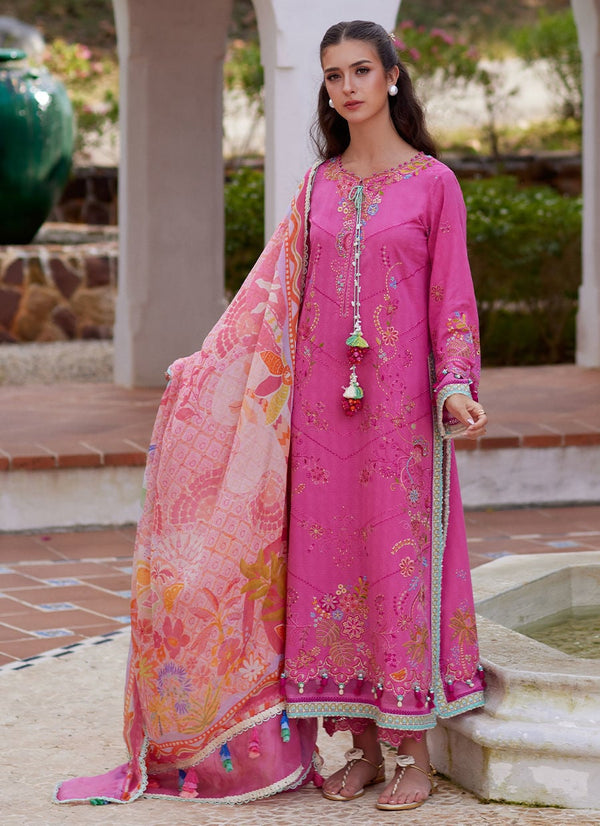 Farah Talib Aziz | Luxury Lawn 26 | Palmira Pink by Farah Talib Aziz - Designer Dress  - Type : Ladies Clothes - Available at Libayah - 100% Original 