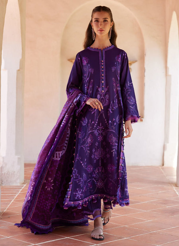 Farah Talib Aziz | Luxury Lawn 26 | Vicenta Violet by Farah Talib Aziz - Designer Dress  - Type : Ladies Clothes - Available at Libayah - 100% Original 