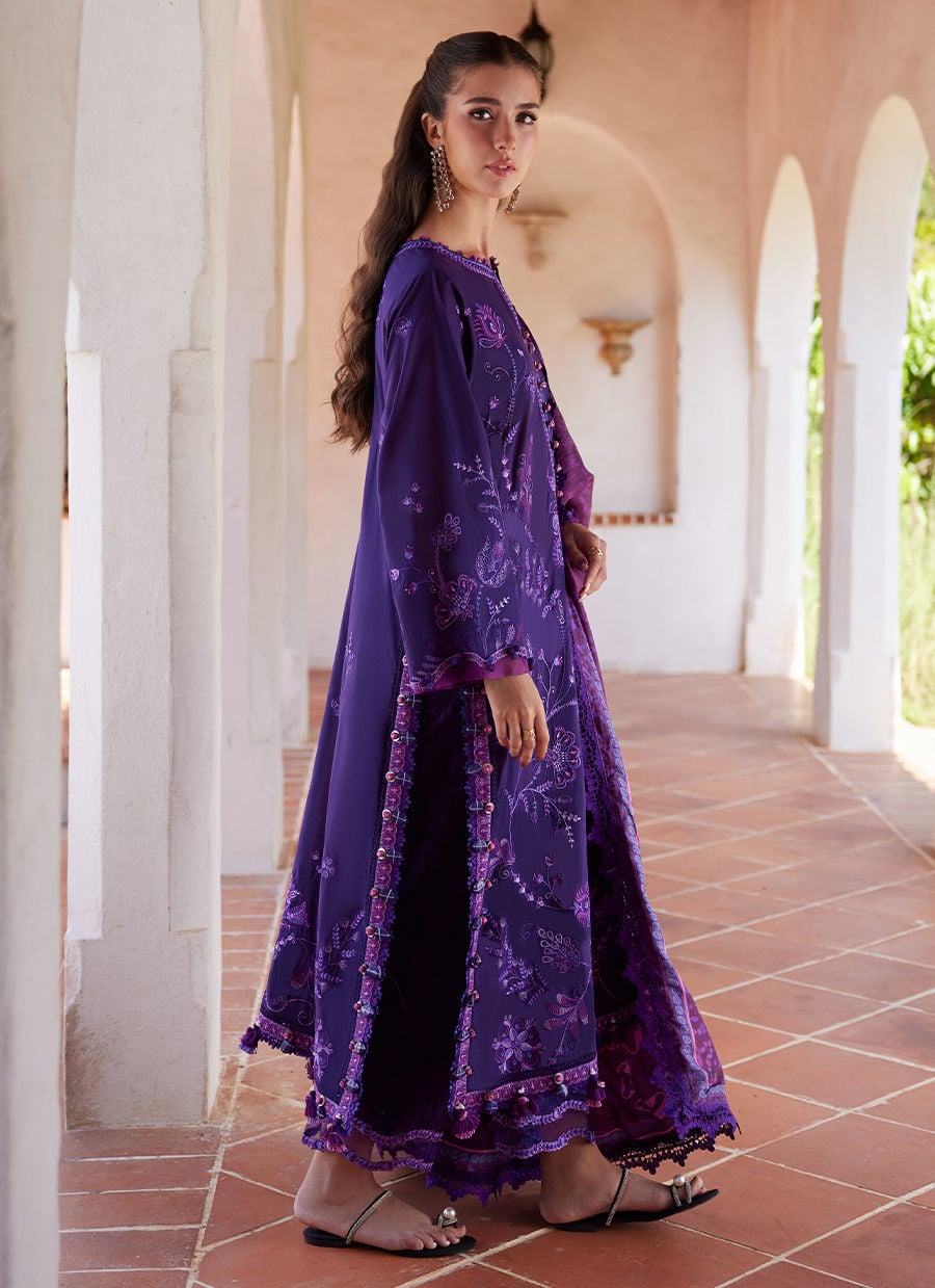 Farah Talib Aziz | Luxury Lawn 26 | Vicenta Violet by Farah Talib Aziz - Designer Dress  - Type : Ladies Clothes - Available at Libayah - 100% Original 