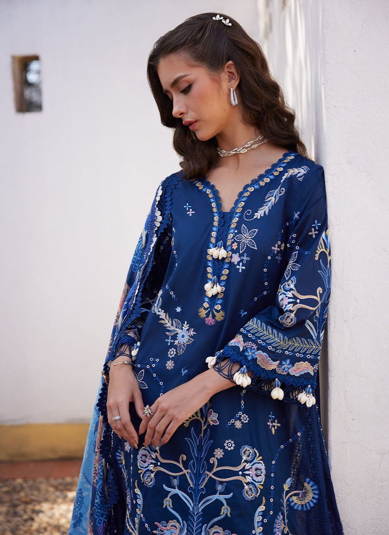 Farah Talib Aziz | Luxury Lawn 26 | Nia Navy by Farah Talib Aziz - Designer Dress  - Type : Ladies Clothes - Available at Libayah - 100% Original 