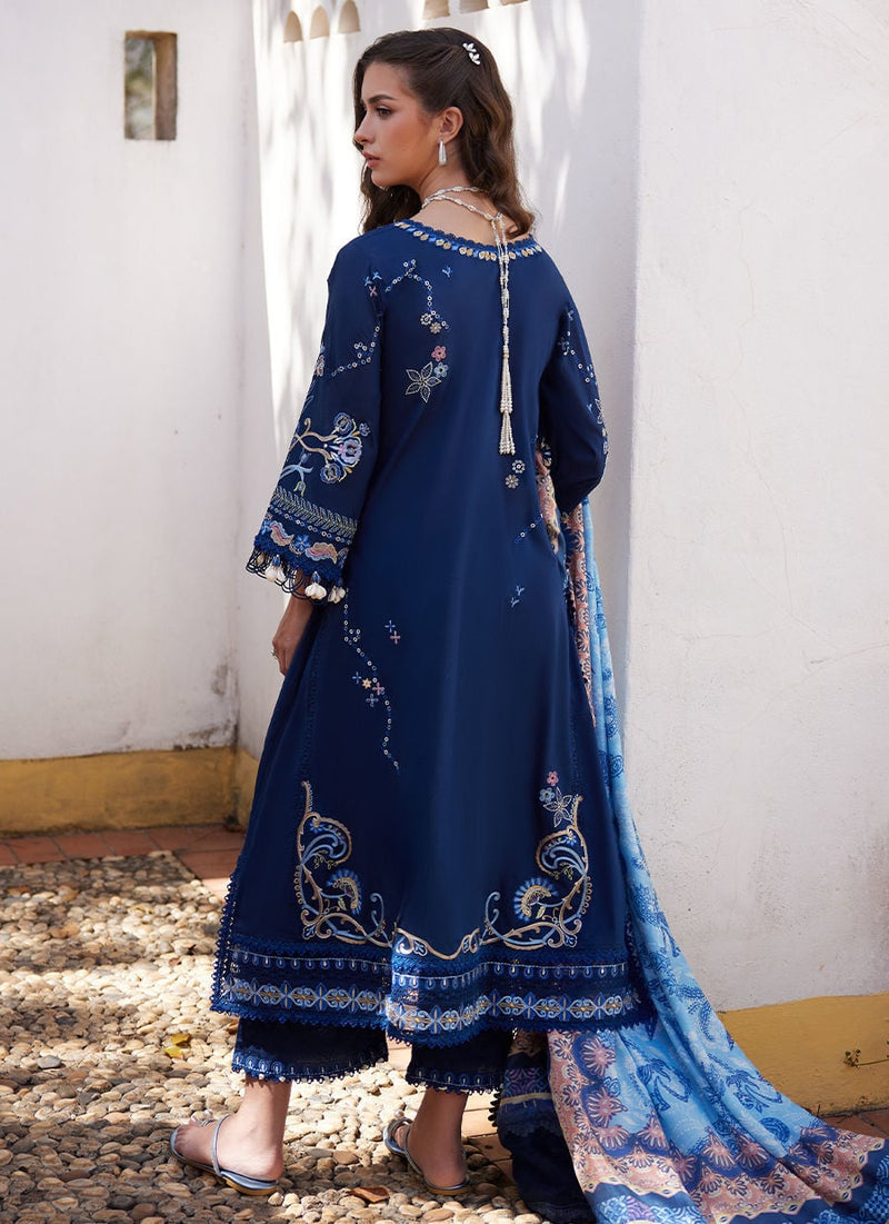 Farah Talib Aziz | Luxury Lawn 26 | Nia Navy by Farah Talib Aziz - Designer Dress  - Type : Ladies Clothes - Available at Libayah - 100% Original 