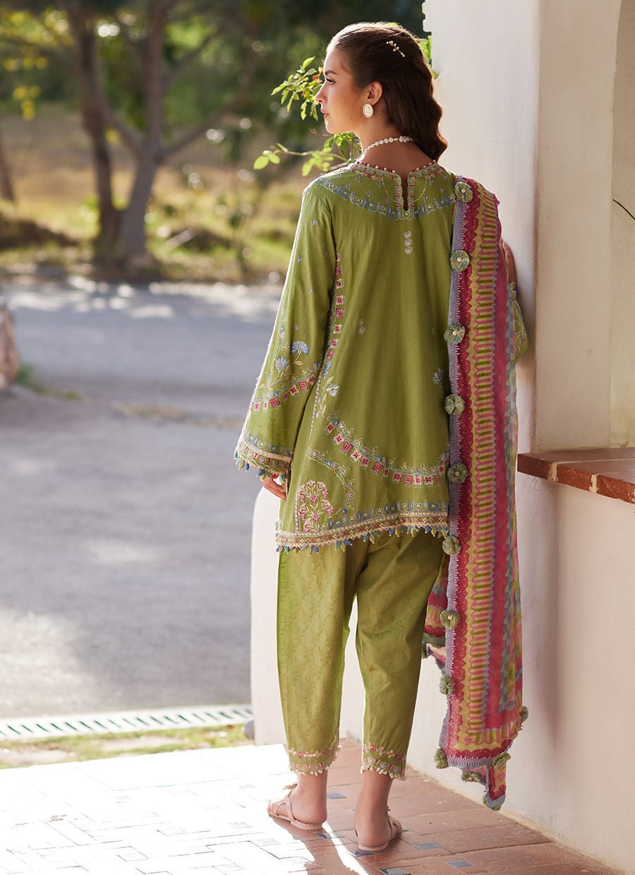 Farah Talib Aziz | Luxury Lawn 26 | Carmen Kiwi by Farah Talib Aziz - Designer Dress  - Type : Ladies Clothes - Available at Libayah - 100% Original 
