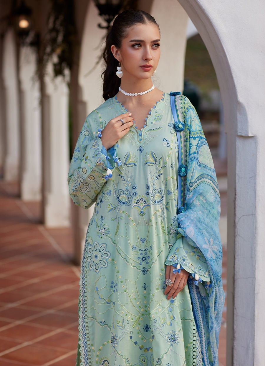 Farah Talib Aziz | Luxury Lawn 26 | Marcia Mint by Farah Talib Aziz - Designer Dress  - Type : Ladies Clothes - Available at Libayah - 100% Original 