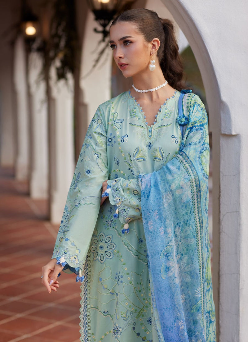Farah Talib Aziz | Luxury Lawn 26 | Marcia Mint by Farah Talib Aziz - Designer Dress  - Type : Ladies Clothes - Available at Libayah - 100% Original 