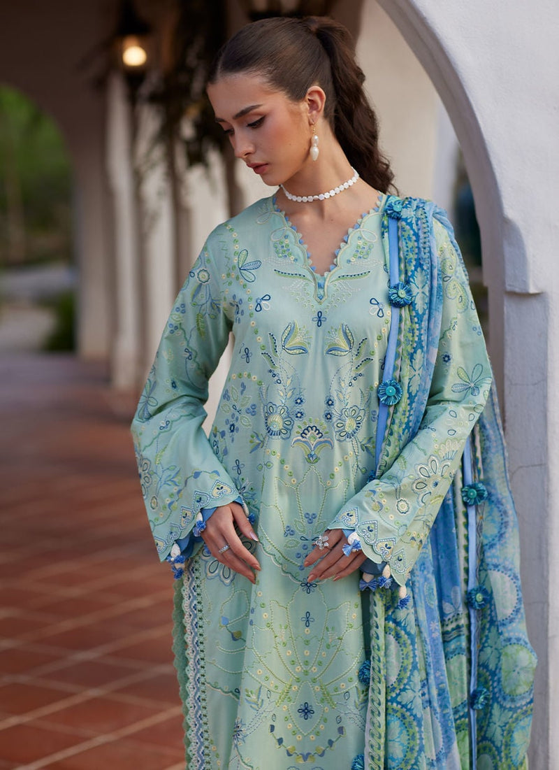 Farah Talib Aziz | Luxury Lawn 26 | Marcia Mint by Farah Talib Aziz - Designer Dress  - Type : Ladies Clothes - Available at Libayah - 100% Original 