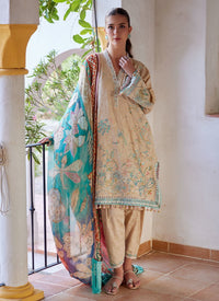 Farah Talib Aziz | Luxury Lawn 26 | Isabella Sand by Farah Talib Aziz - Designer Dress  - Type : Ladies Clothes - Available at Libayah - 100% Original 