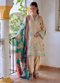 Farah Talib Aziz | Luxury Lawn 26 | Isabella Sand by Farah Talib Aziz - Designer Dress  - Type : Ladies Clothes - Available at Libayah - 100% Original 