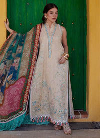 Farah Talib Aziz | Luxury Lawn 26 | Isabella Sand by Farah Talib Aziz - Designer Dress  - Type : Ladies Clothes - Available at Libayah - 100% Original 