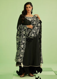 Farah Talib Aziz | Veya A Draped Capsule | Noir Elan Kalidaar by Farah Talib Aziz - Designer Dress  - Type : Ladies Clothes - Available at Libayah - 100% Original 