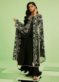 Farah Talib Aziz | Veya A Draped Capsule | Noir Elan Kalidaar by Farah Talib Aziz - Designer Dress  - Type : Ladies Clothes - Available at Libayah - 100% Original 
