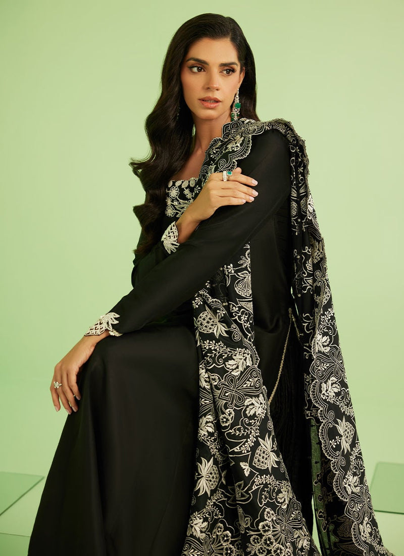 Farah Talib Aziz | Veya A Draped Capsule | Noir Elan Kalidaar by Farah Talib Aziz - Designer Dress  - Type : Ladies Clothes - Available at Libayah - 100% Original 