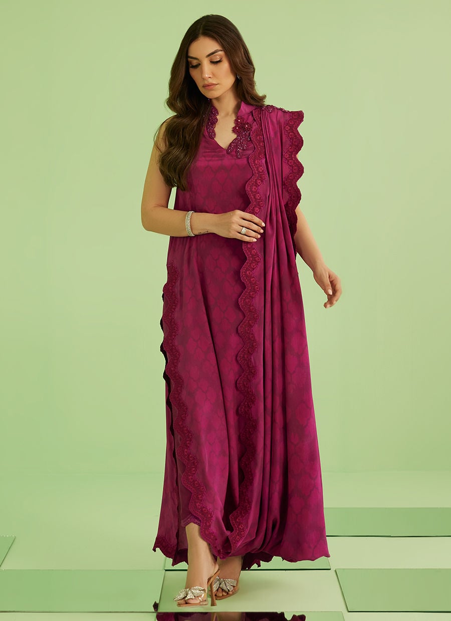 Farah Talib Aziz | Veya A Draped Capsule | Lilia by Farah Talib Aziz - Designer Dress  - Type : Ladies Clothes - Available at Libayah - 100% Original 
