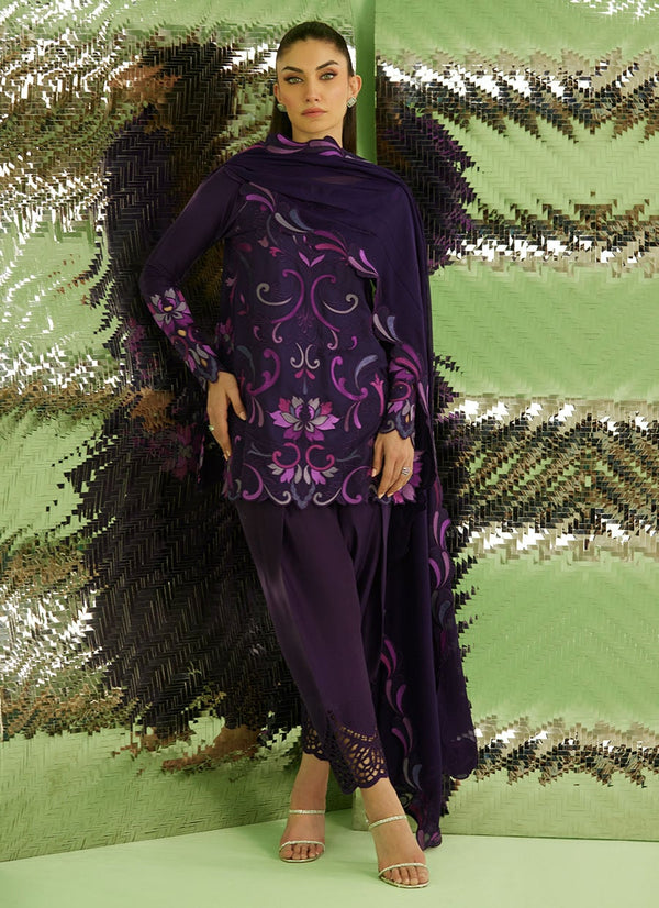 Farah Talib Aziz | Veya A Draped Capsule | Noir Aubergine by Farah Talib Aziz - Designer Dress  - Type : Ladies Clothes - Available at Libayah - 100% Original 