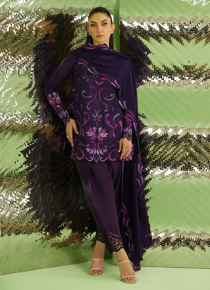 Farah Talib Aziz | Veya A Draped Capsule | Noir Aubergine by Farah Talib Aziz - Designer Dress  - Type : Ladies Clothes - Available at Libayah - 100% Original 
