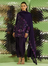 Farah Talib Aziz | Veya A Draped Capsule | Noir Aubergine by Farah Talib Aziz - Designer Dress  - Type : Ladies Clothes - Available at Libayah - 100% Original 