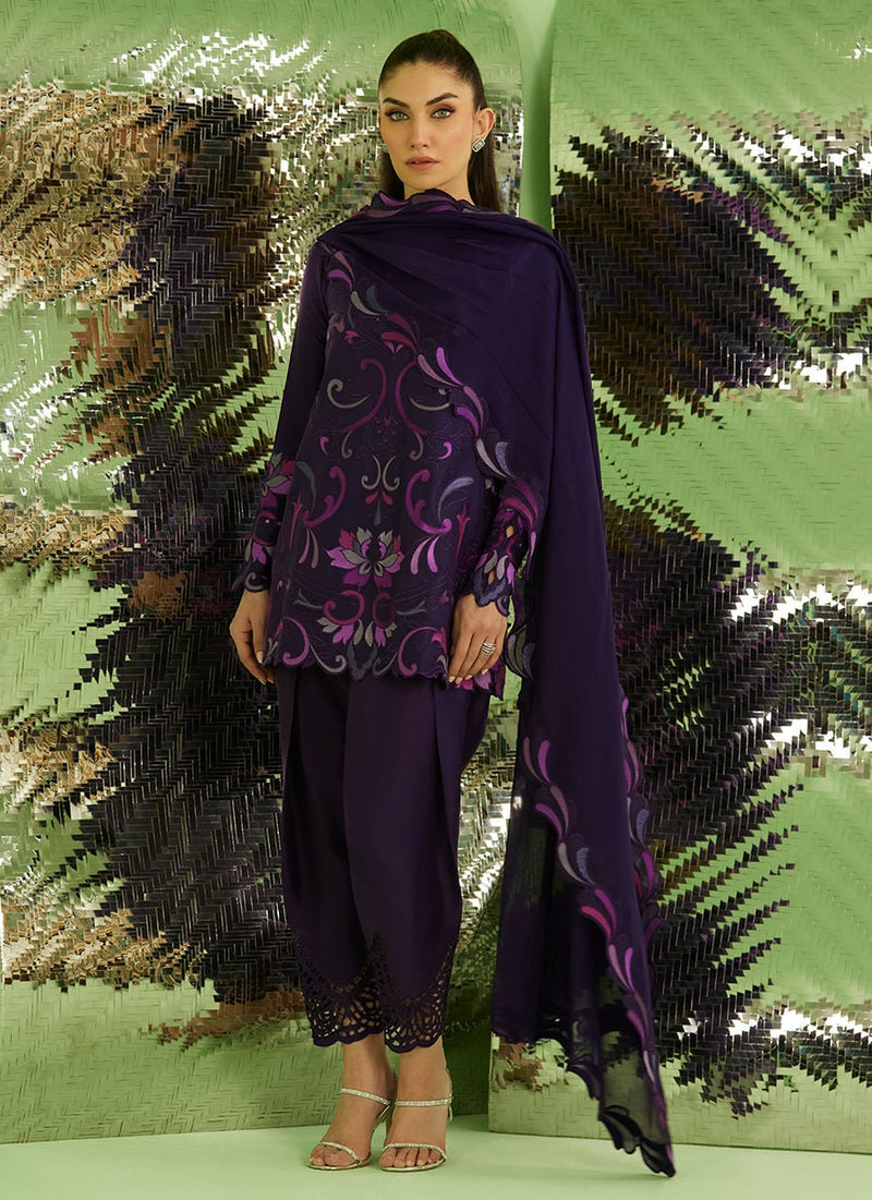 Farah Talib Aziz | Veya A Draped Capsule | Noir Aubergine by Farah Talib Aziz - Designer Dress  - Type : Ladies Clothes - Available at Libayah - 100% Original 