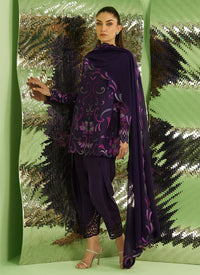 Farah Talib Aziz | Veya A Draped Capsule | Noir Aubergine by Farah Talib Aziz - Designer Dress  - Type : Ladies Clothes - Available at Libayah - 100% Original 
