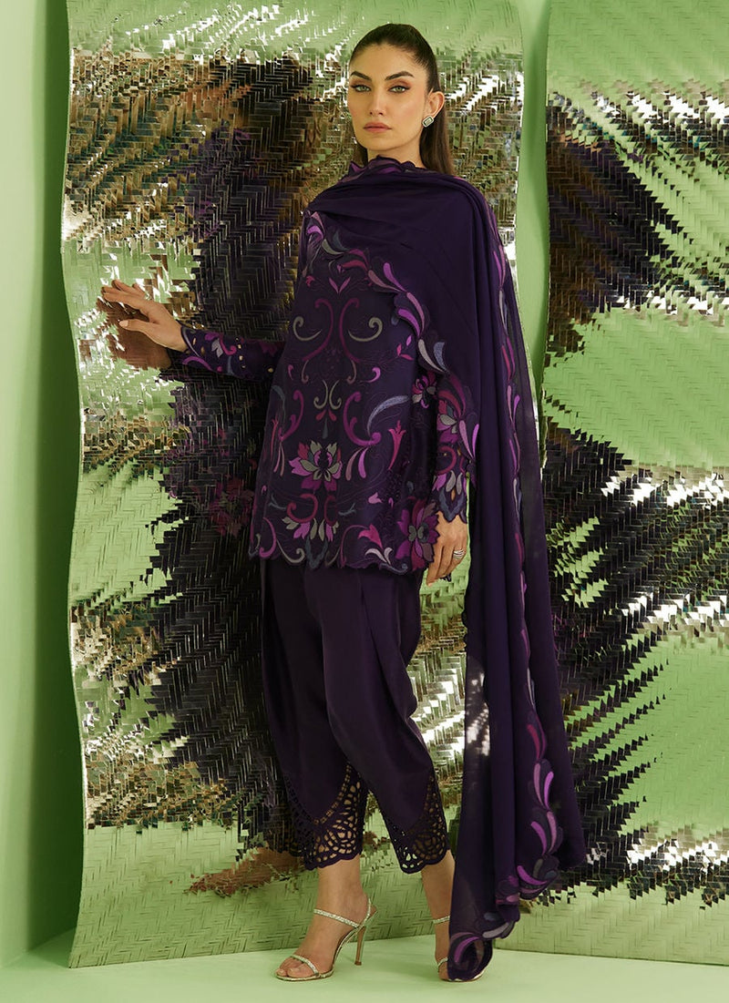 Farah Talib Aziz | Veya A Draped Capsule | Noir Aubergine by Farah Talib Aziz - Designer Dress  - Type : Ladies Clothes - Available at Libayah - 100% Original 