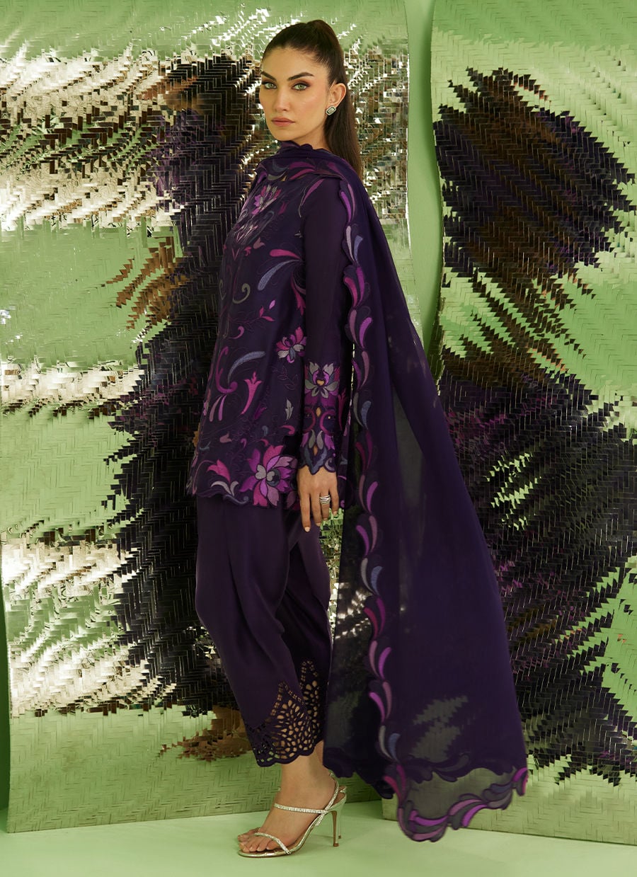 Farah Talib Aziz | Veya A Draped Capsule | Noir Aubergine by Farah Talib Aziz - Designer Dress  - Type : Ladies Clothes - Available at Libayah - 100% Original 
