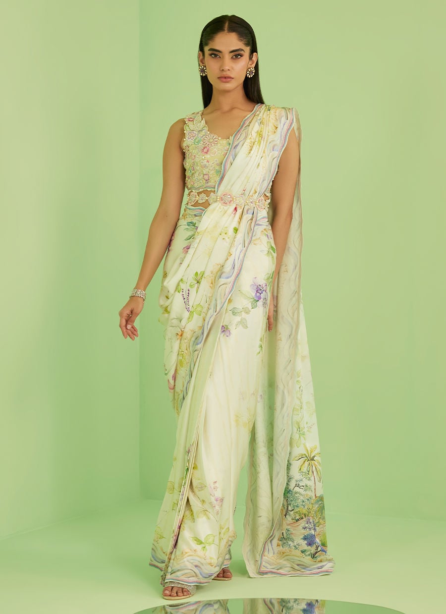 Farah Talib Aziz | Veya A Draped Capsule | Avery Saree by Farah Talib Aziz - Designer Dress  - Type : Ladies Clothes - Available at Libayah - 100% Original 