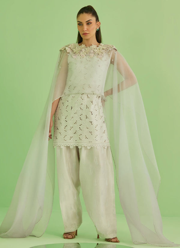 Farah Talib Aziz | Veya A Draped Capsule | Laine Shirt And Drape Dupatta by Farah Talib Aziz - Designer Dress  - Type : Ladies Clothes - Available at Libayah - 100% Original 