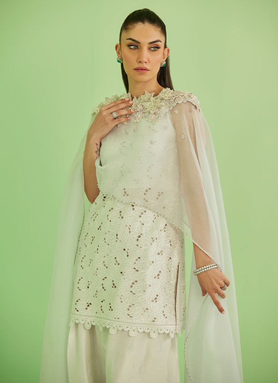 Farah Talib Aziz | Veya A Draped Capsule | Laine Shirt And Drape Dupatta by Farah Talib Aziz - Designer Dress  - Type : Ladies Clothes - Available at Libayah - 100% Original 
