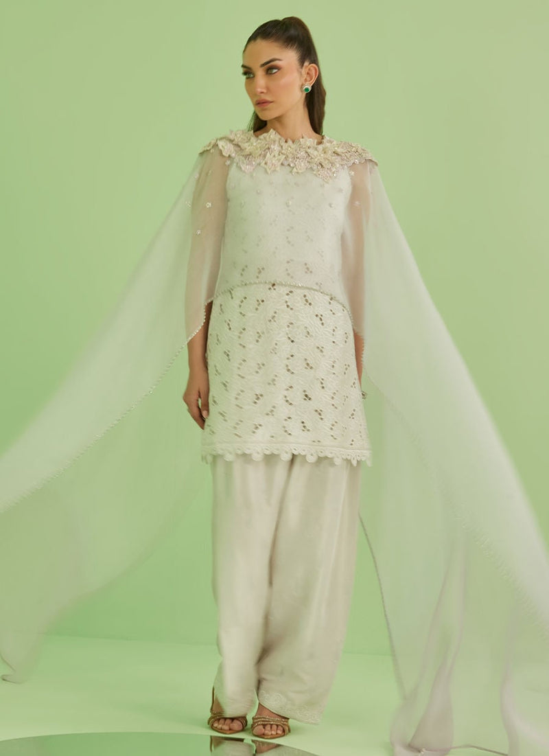 Farah Talib Aziz | Veya A Draped Capsule | Laine Shirt And Drape Dupatta by Farah Talib Aziz - Designer Dress  - Type : Ladies Clothes - Available at Libayah - 100% Original 