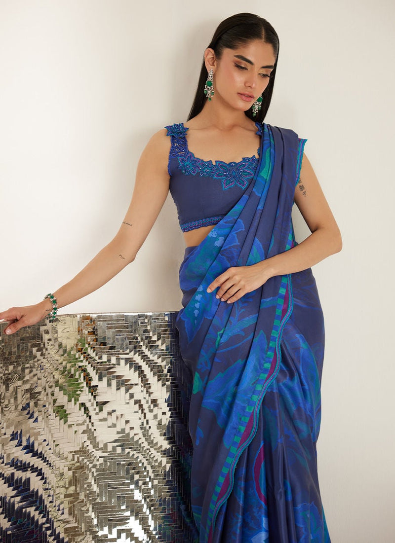 Farah Talib Aziz | Veya A Draped Capsule | Emmie Saree by Farah Talib Aziz - Designer Dress  - Type : Ladies Clothes - Available at Libayah - 100% Original 