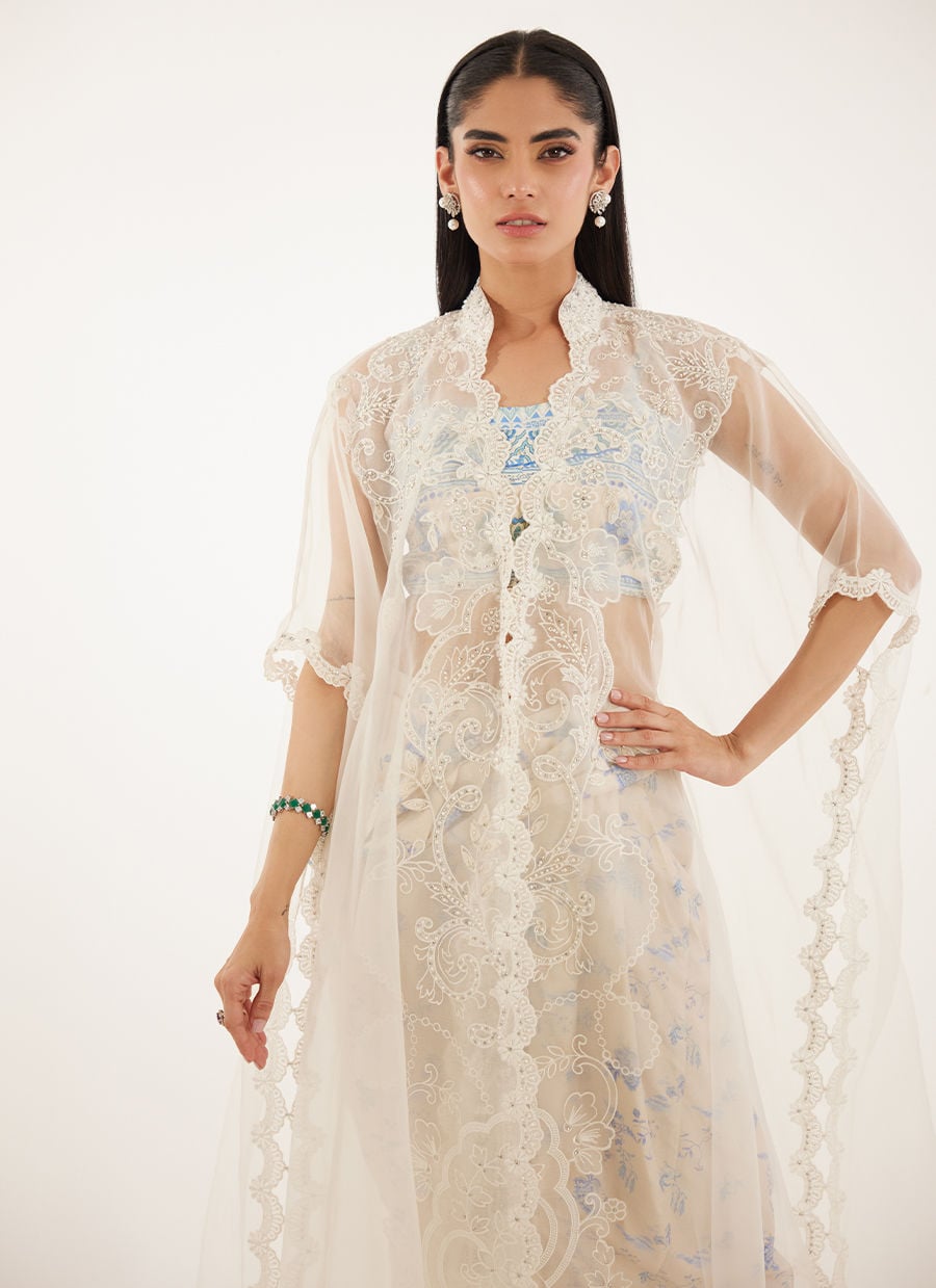 Farah Talib Aziz | Veya A Draped Capsule | Diana Cape With Skirt by Farah Talib Aziz - Designer Dress  - Type : Ladies Clothes - Available at Libayah - 100% Original 