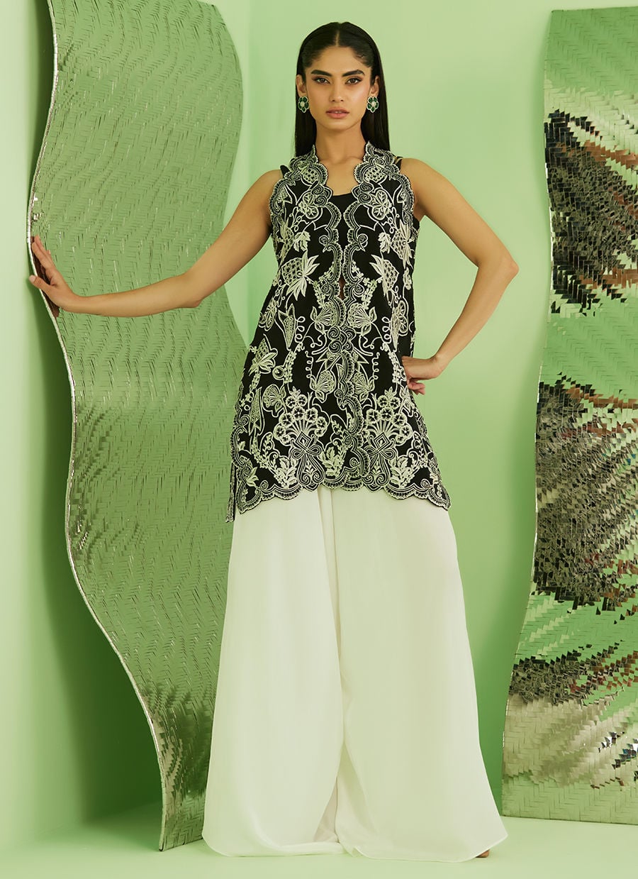 Farah Talib Aziz | Veya A Draped Capsule | Raiya Jacket (B) by Farah Talib Aziz - Designer Dress  - Type : Ladies Clothes - Available at Libayah - 100% Original 