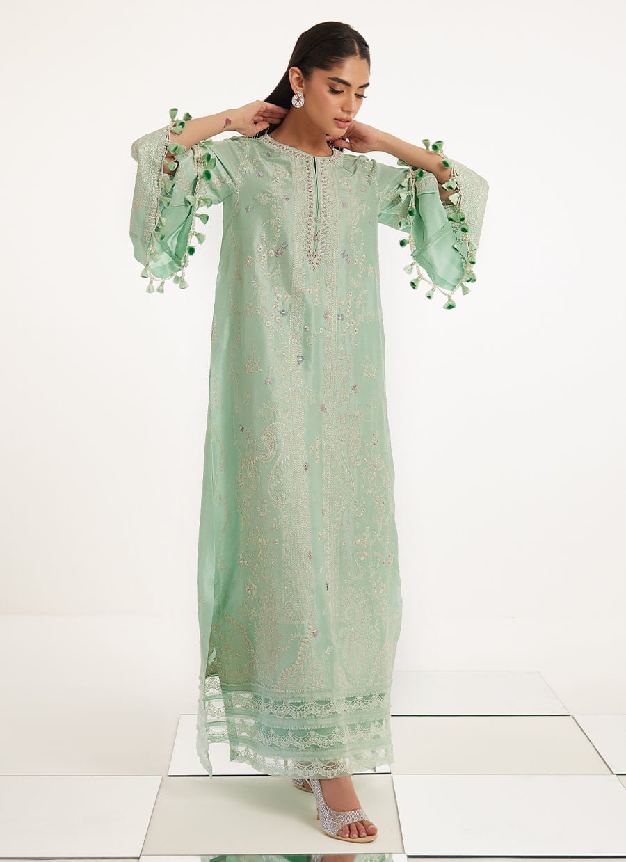 Farah Talib Aziz | Veya A Draped Capsule | Lamia Kaftan by Farah Talib Aziz - Designer Dress  - Type : Ladies Clothes - Available at Libayah - 100% Original 