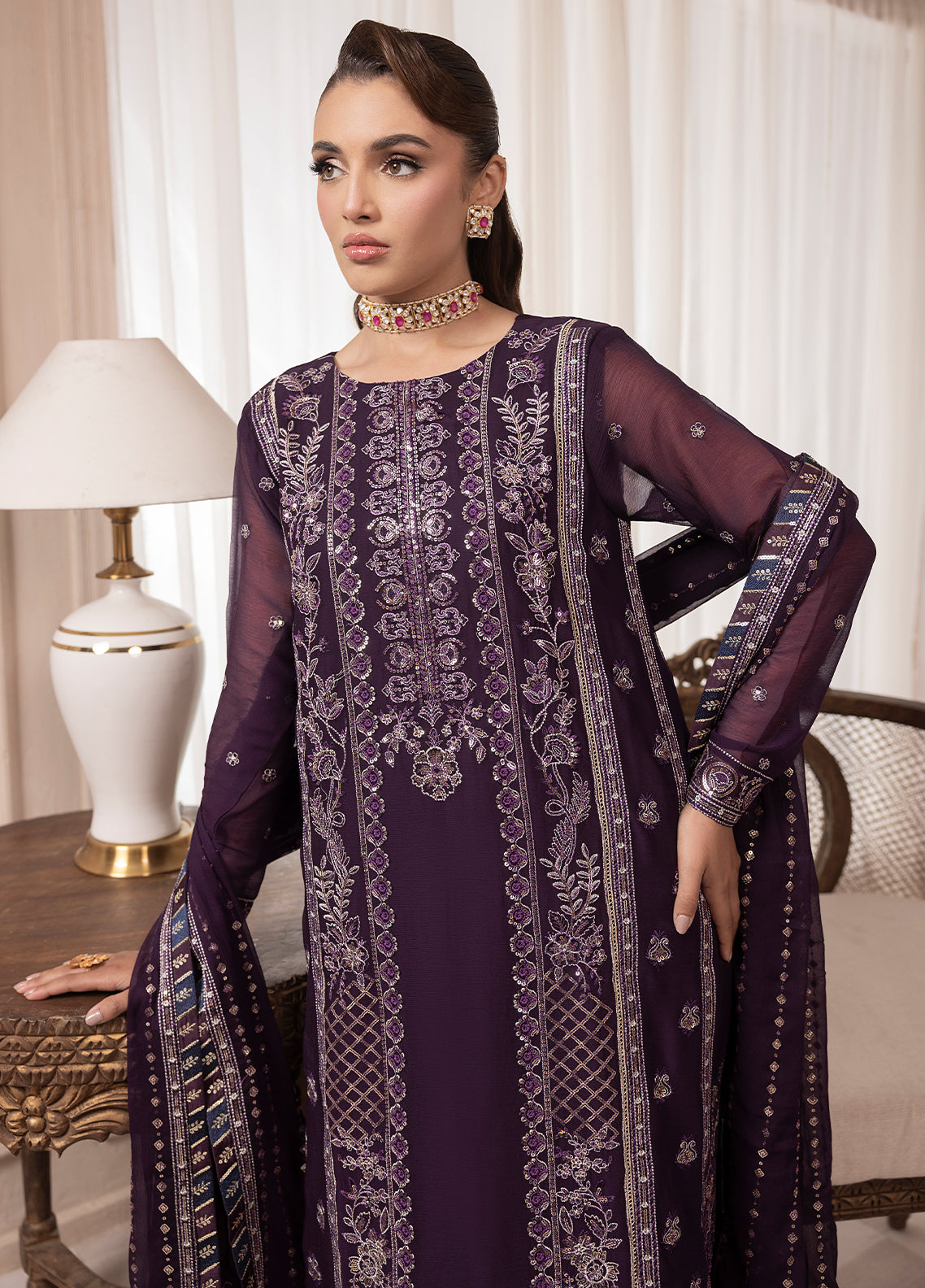 Sahane | Elyssa Festive Chiffon | CT-19006 Mure - ELYSSA by Sahane - Designer Dress - Type: Ladies Clothes - Available at Libayah - 100% Original
