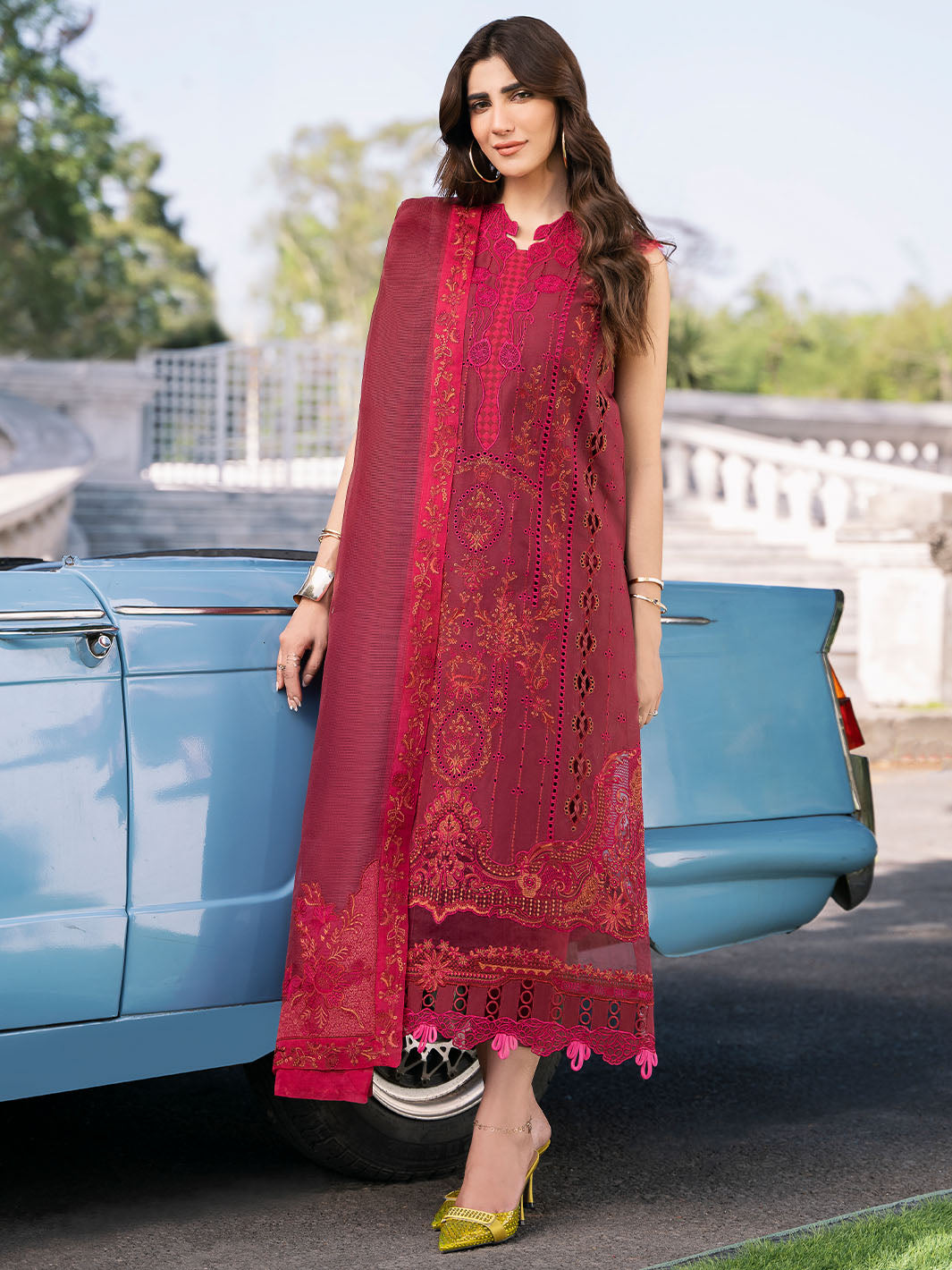 Bin Ilyas | Clara Embroidered Lawn 24 | 211 - B by Bin Ilyas - Designer Dress - Type: Ladies Clothes - Available at Libayah - 100% Original