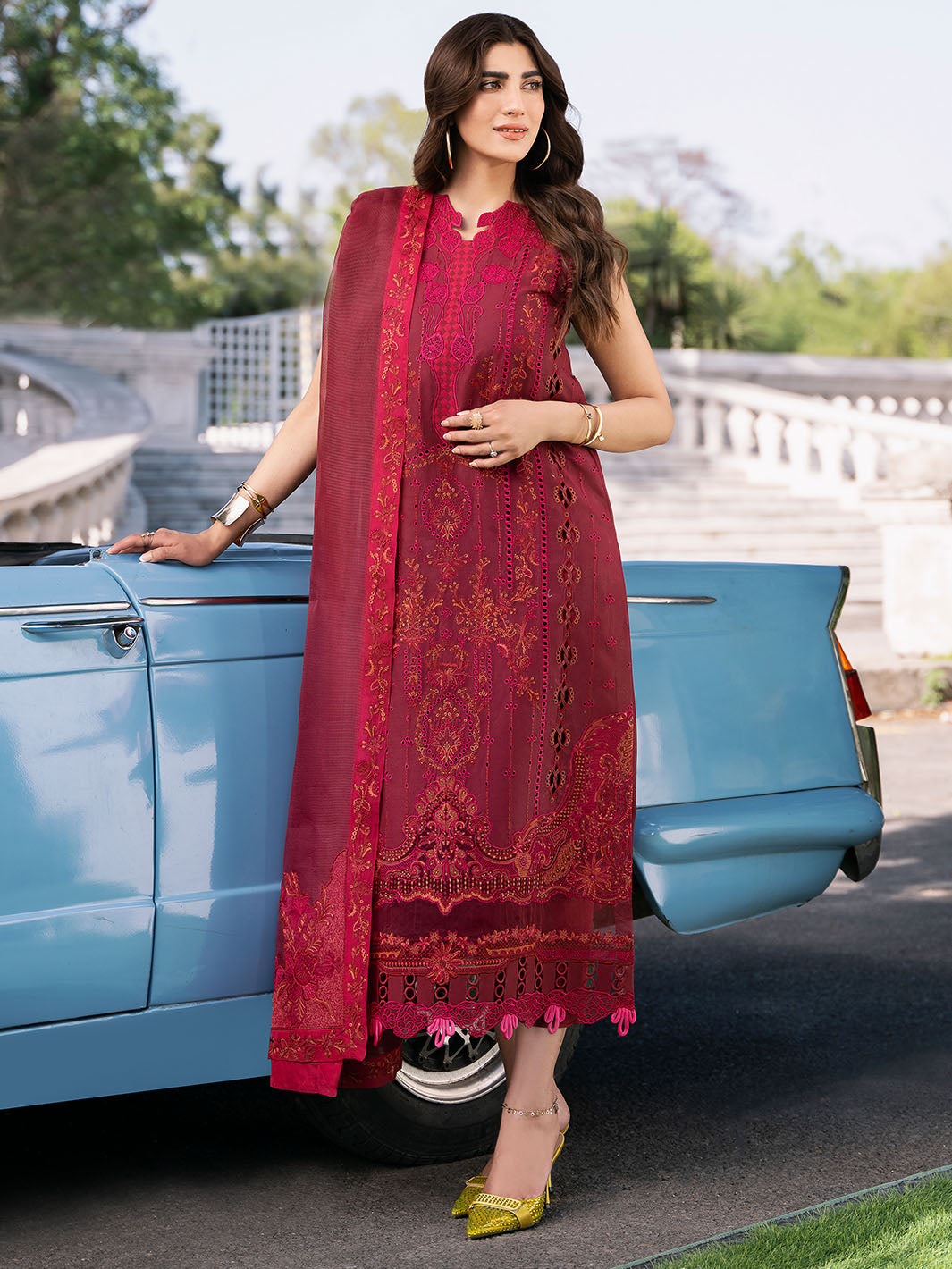 Bin Ilyas | Clara Embroidered Lawn 24 | 211 - B by Bin Ilyas - Designer Dress - Type: Ladies Clothes - Available at Libayah - 100% Original