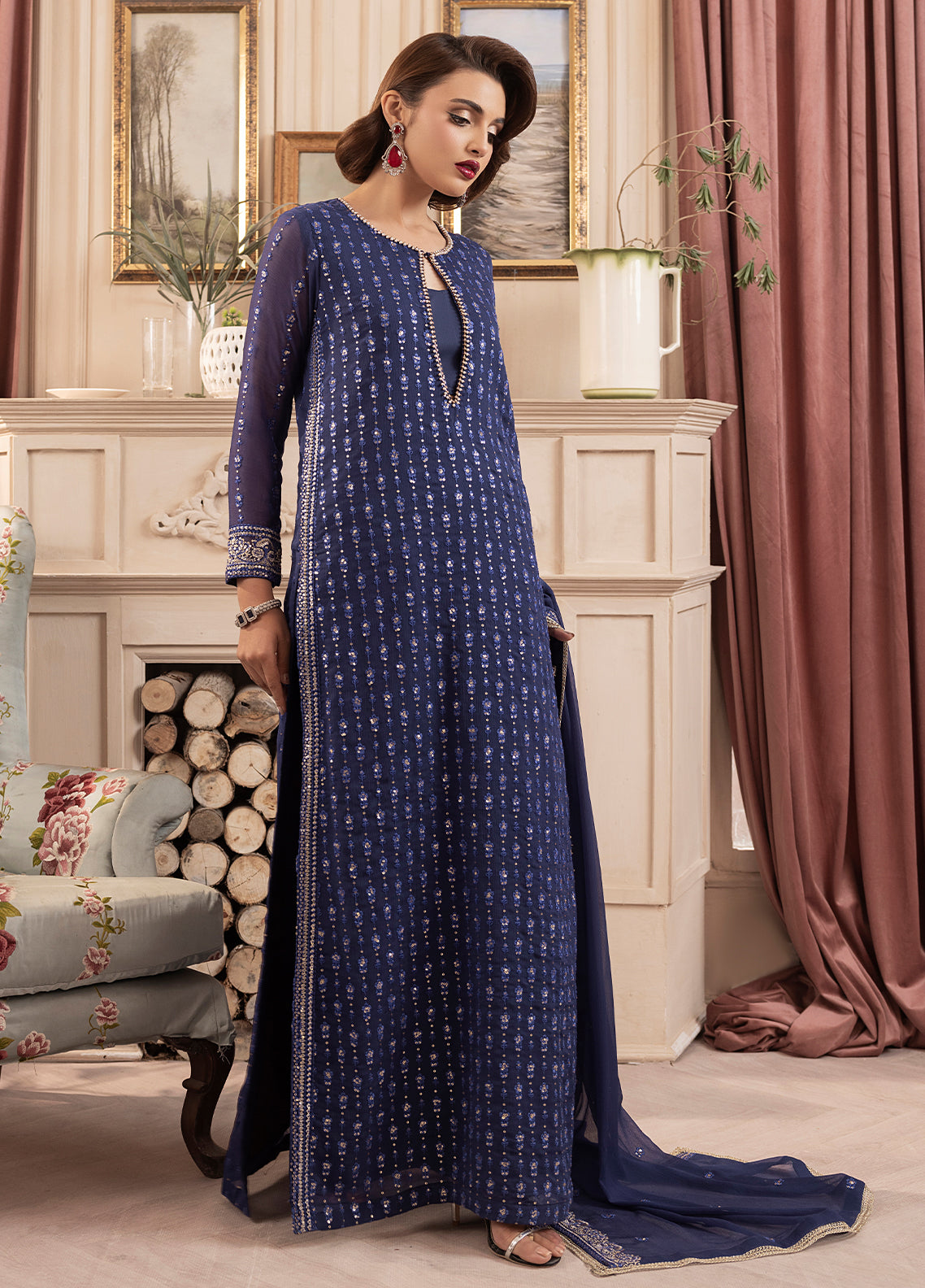 Sahane | Elyssa Festive Chiffon | CT-19002 Elle - ELYSSA by Sahane - Designer Dress - Type: Ladies Clothes - Available at Libayah - 100% Original