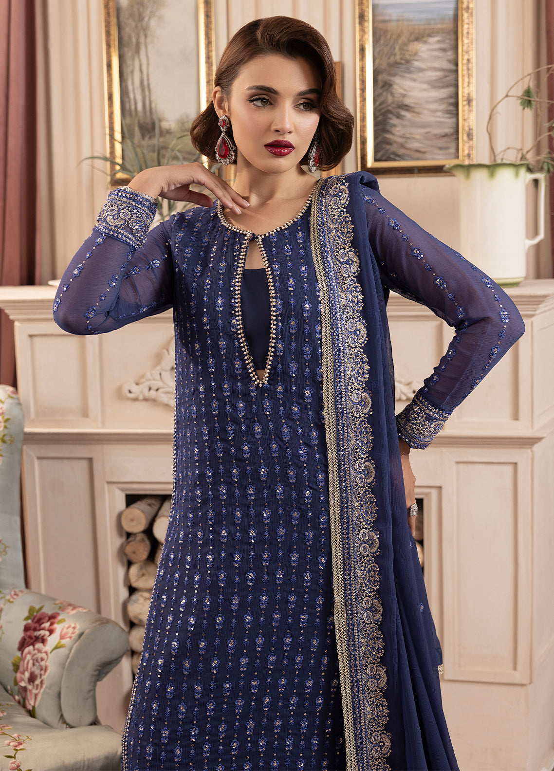 Sahane | Elyssa Festive Chiffon | CT-19002 Elle - ELYSSA by Sahane - Designer Dress - Type: Ladies Clothes - Available at Libayah - 100% Original